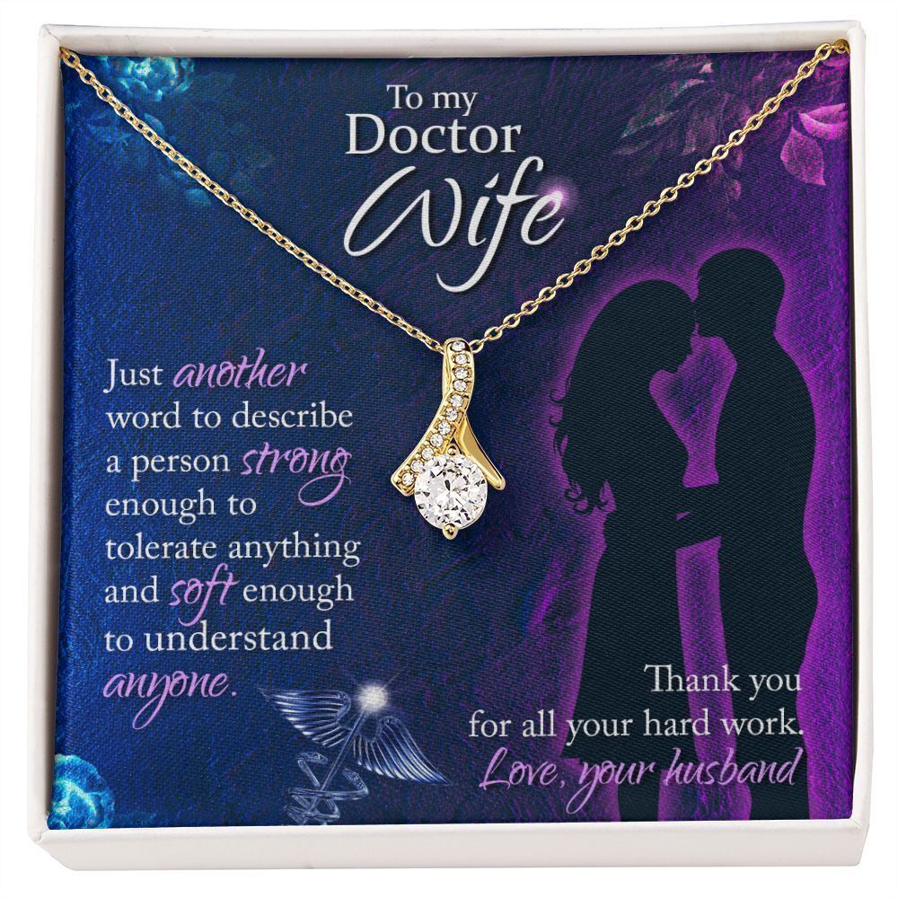 Just Another Word Ribbon Necklace Gold Tone Standard Box